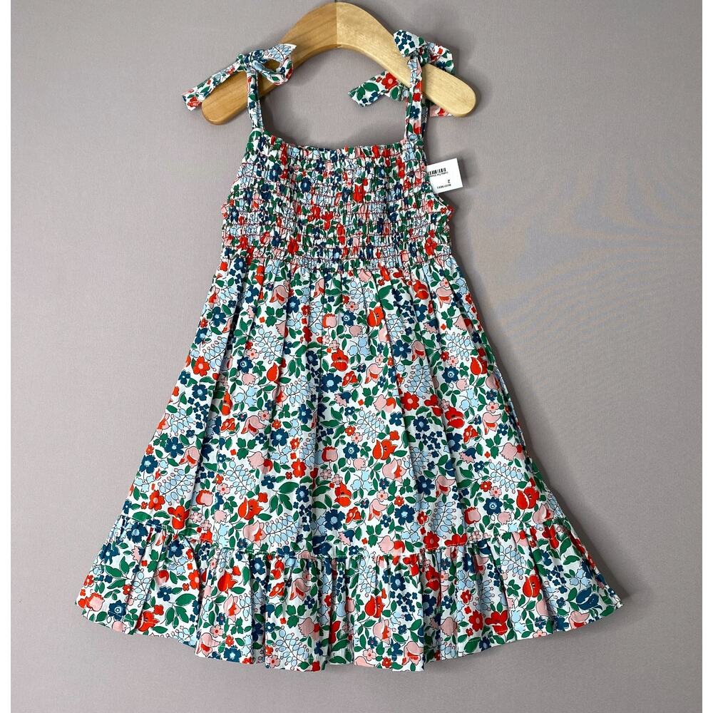 NWT Busy Bees India Shoulder Tie Sundress in Green Floral Girls 2 Yrs
